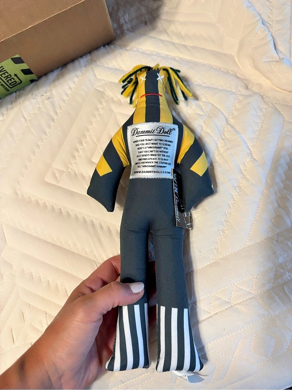 Dammit Dolls Win Dammit Doll Black & Yellow NWT